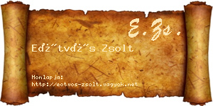 Eötvös Zsolt névjegykártya